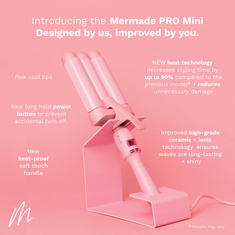 Mermade Triple Barrel Hair PRO Waver Mini 25mm - Pink #4006