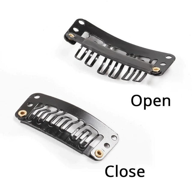 Metal Snap Clips for Hair Extensions / Clip in on Hair Wigs 2 packs - Dark Brown