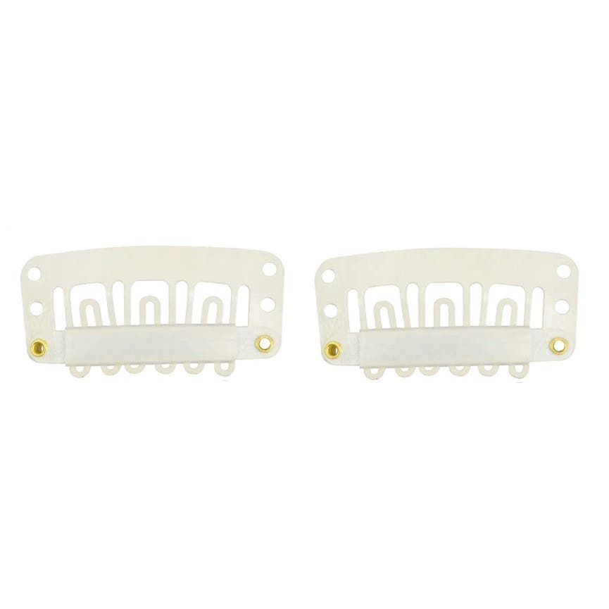 Metal Snap Clips for Hair Extensions / Clip in on Hair Wigs 2 packs - Beige