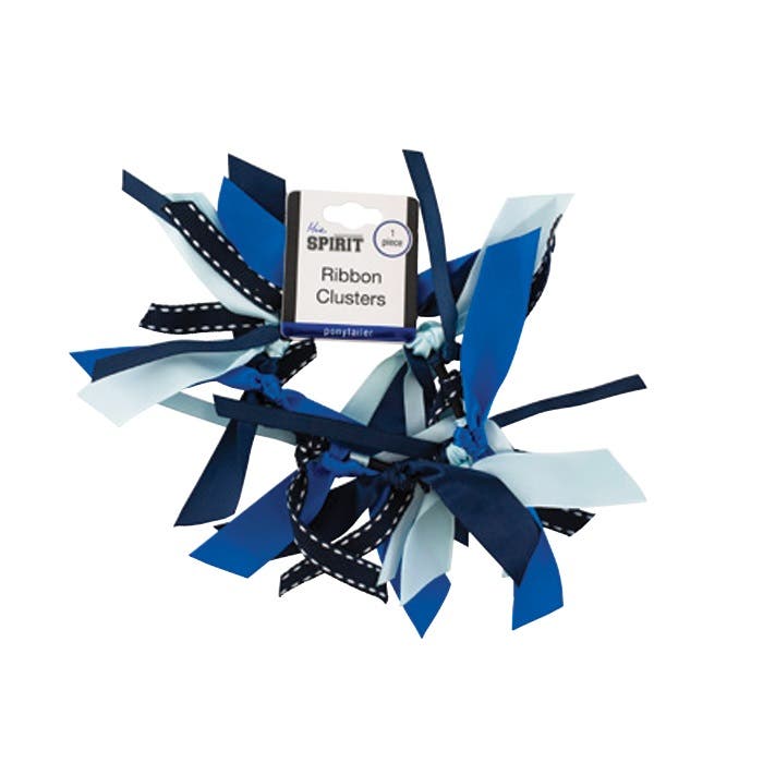 Mia Ribbon Cluster Ponytailer - Navy, Royal + Light Blue 00886