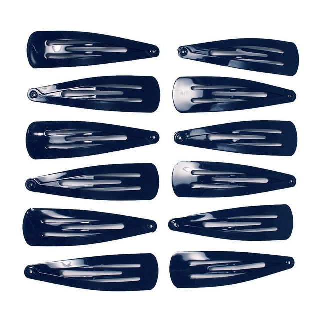 Mia Snip Snaps Glossy Metal Barrettes 12 Pieces - Navy 00449