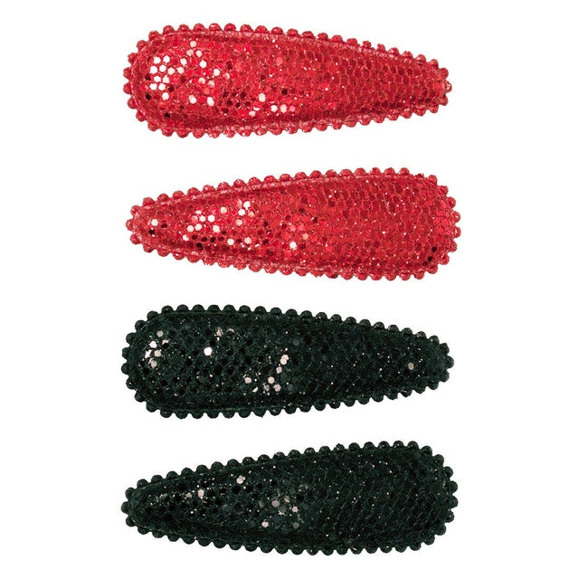 Mia Snip Snaps Metallic Barrettes - Red + Black 00471