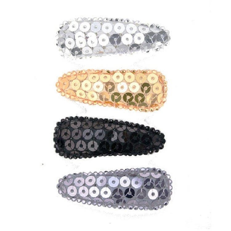 Mia Snip Snaps Sequins Barrettes - Silver, Gold, Black, Gunmetal