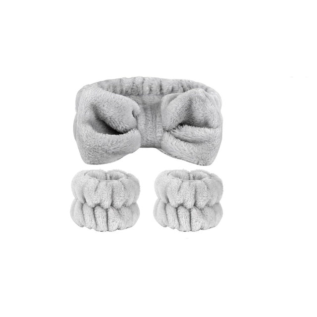 Microfiber Hair Bands and Wrist Bands For Washing Face Set