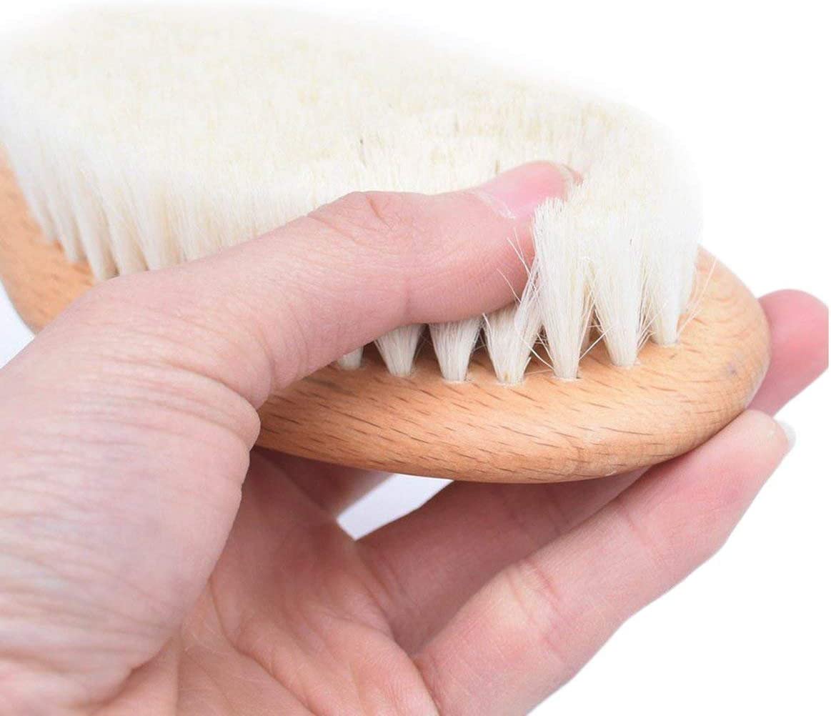 Natural Wooden Hair Brush 100% Natural Goat Bristle