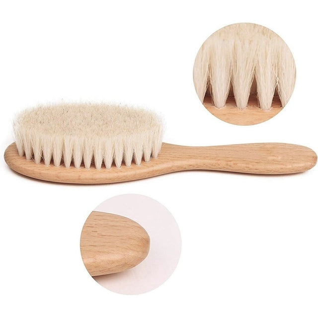Natural Wooden Hair Brush 100% Natural Goat Bristle