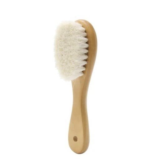 Natural Wooden Hair Brush 100% Natural Goat Bristle - Baby Size