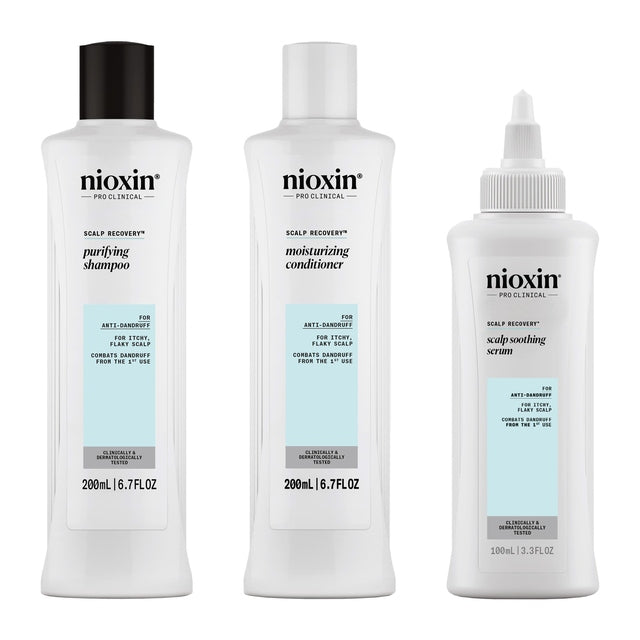 Nioxin Scalp Recovery System for Anti-Dandruff Kit: Shampoo, Conditioner and Serum