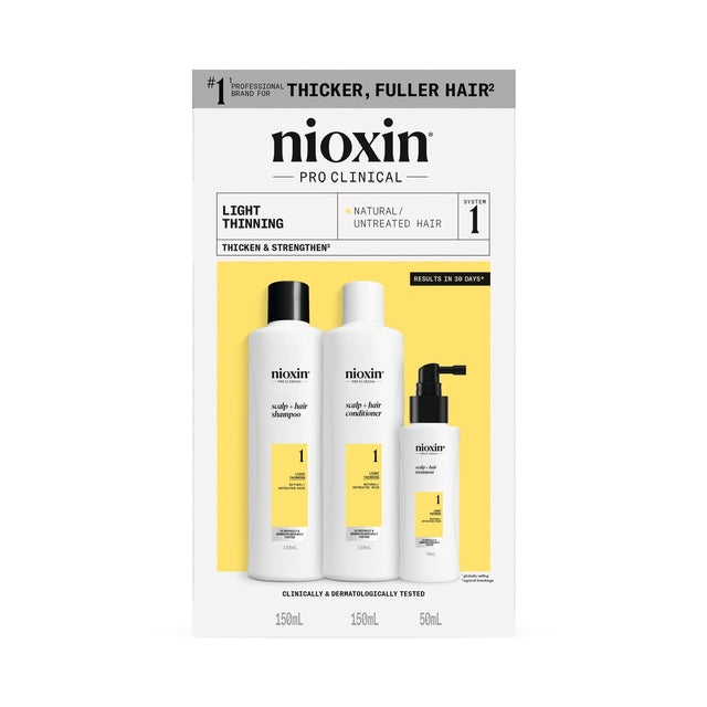 Nioxin System 1 Scalp Care + Hair Thickening System Trial Kit 150ml+150ml+40ml *NEW