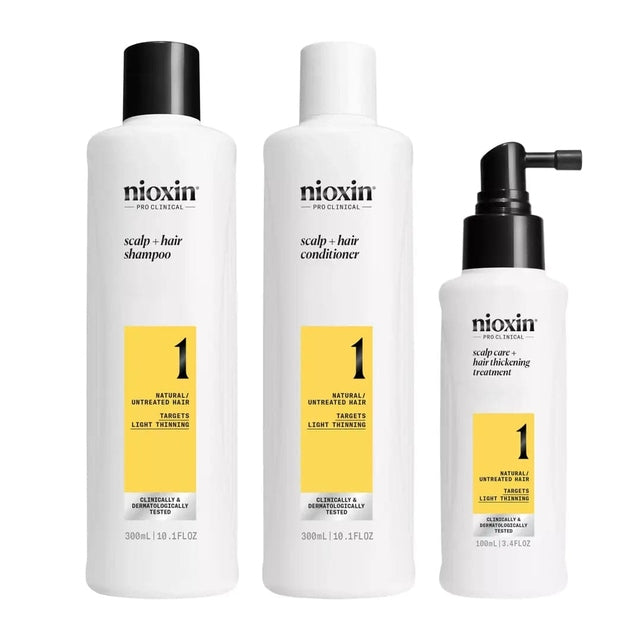 Nioxin System 1 Scalp Care + Hair Thickening System TRIO Kit 300ml+300ml+100ml *NEW