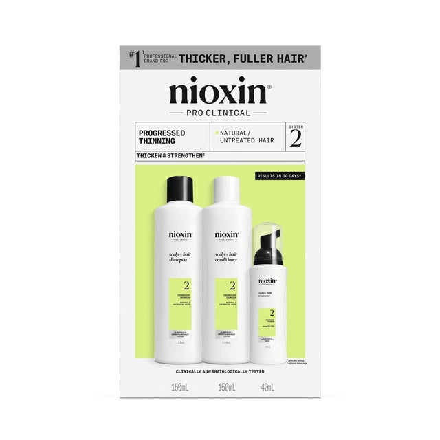 Nioxin System 2 Scalp Care + Hair Thickening System Trial Kit 150ml+150ml+40ml *NEW