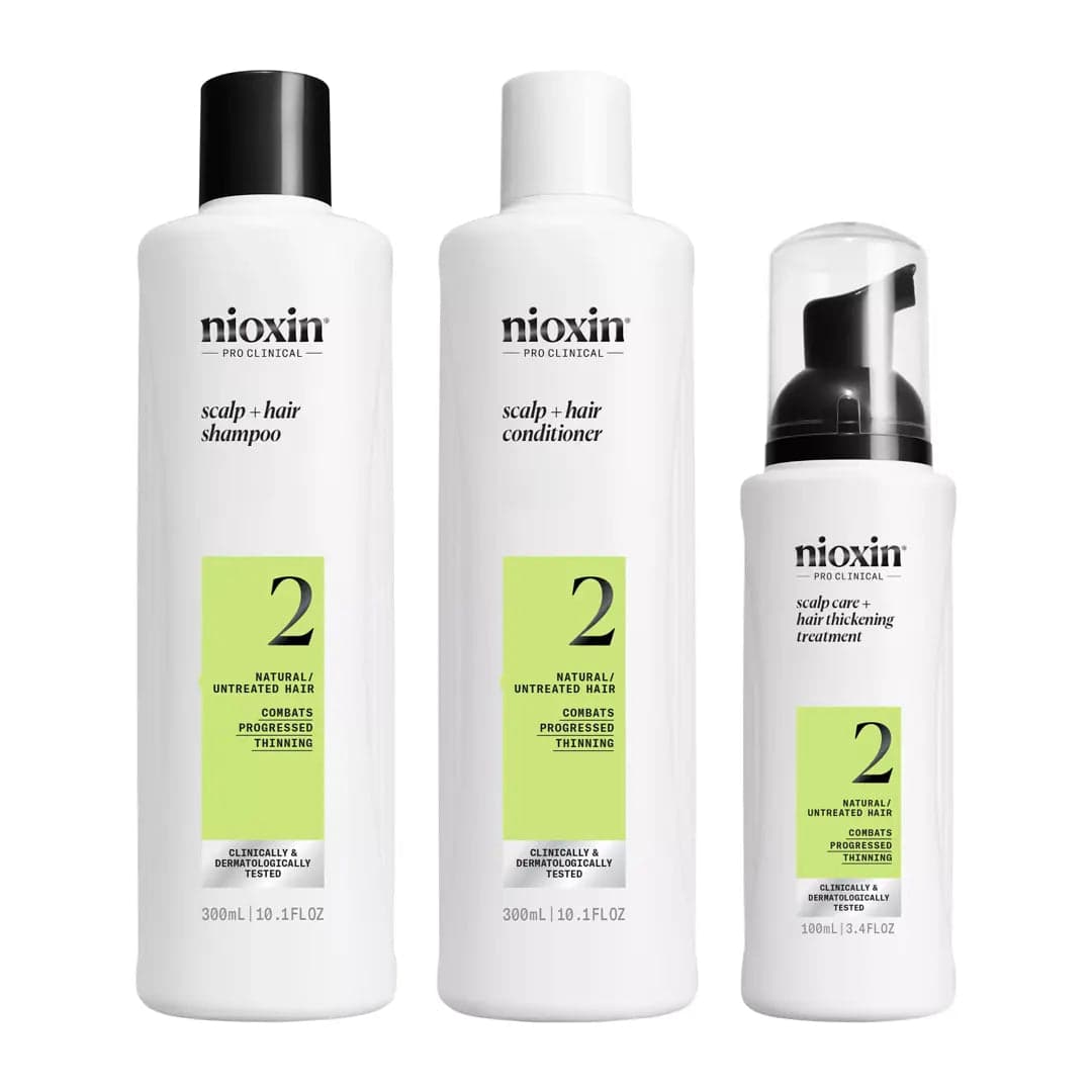 Nioxin System 2 Scalp Care + Hair Thickening System TRIO Kit 300ml+300ml+100ml *NEW