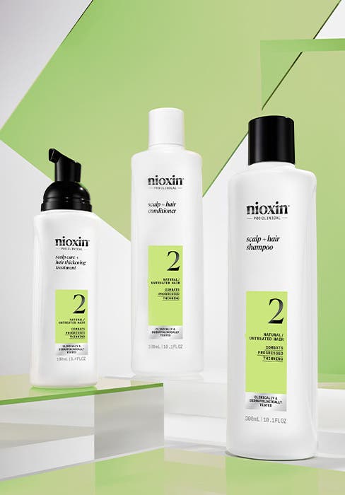 Nioxin System 2 Scalp Care + Hair Thickening System TRIO Kit 300ml+300ml+100ml *NEW