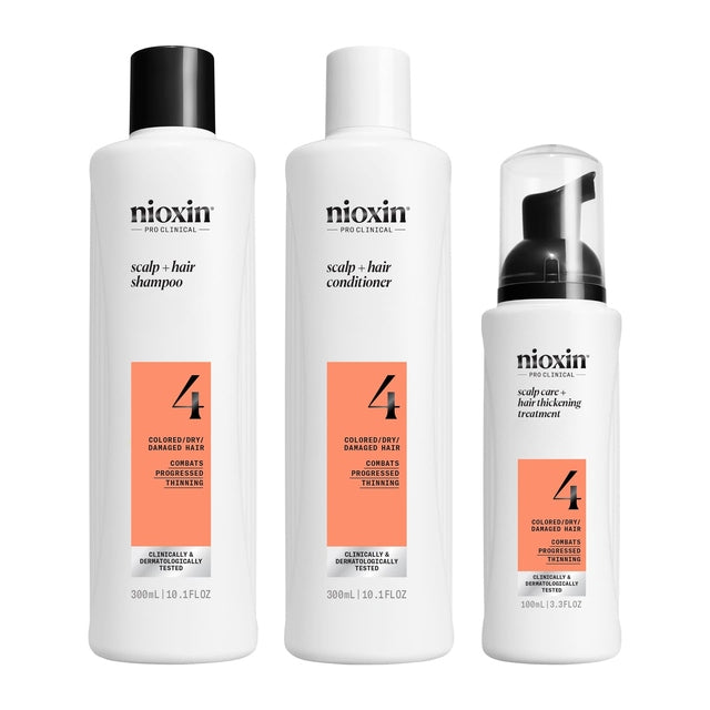 Nioxin System 4 Scalp Care + Hair Thickening System TRIO Kit 300ml+300ml+100ml *NEW