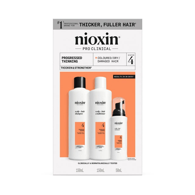 Nioxin System 4 Scalp Care + Hair Thickening System Trial Kit 150ml+150ml+40ml *NEW