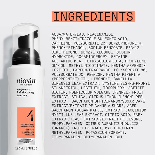 Nioxin System 4 Scalp + Hair Treatment - Serum 100ml *NEW