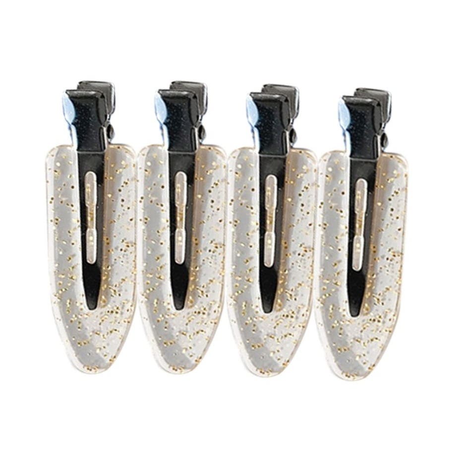 No Crease or Bend Beauty Hair Clips Candy Colour 4 Pieces - Glitter