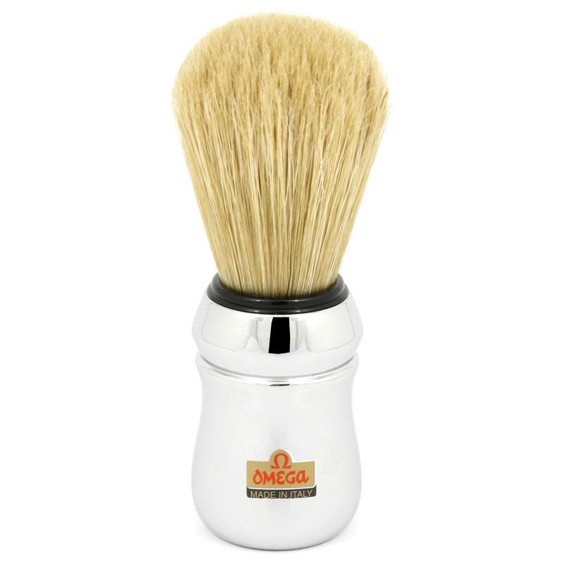 Omega Silver Handle Long Bristel 100% Pure Bristles Shaving Brush / Made in Italy
