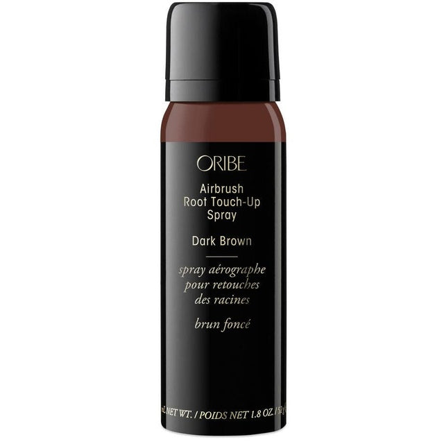 Oribe AirBrush Touch Up Spray Dark Brown: Keep your colour looking fresh between salon visits with Oribe AirBrush Root Touch-Up Spray in Dark Brown. Microfine colour pigments blend into dark brown hair to disguise visible roots and grey areas, while the quick-drying powder formula absorbs oil and dirt for a freshly washed look.