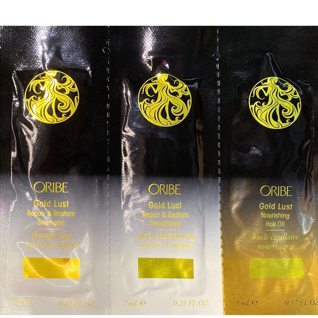 Oribe Gold Lust Repair & Restore Shampoo, Conditioner & Nourishing Hair Oil Samples
