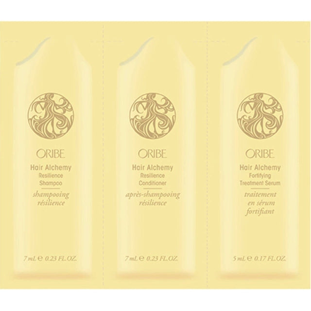 Oribe Hair Alchemy Resilience Shampoo, Conditioner & Fortifying Treatment Serum Samples
