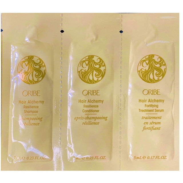 Oribe Hair Alchemy Resilience Shampoo, Conditioner & Fortifying Treatment Serum Samples