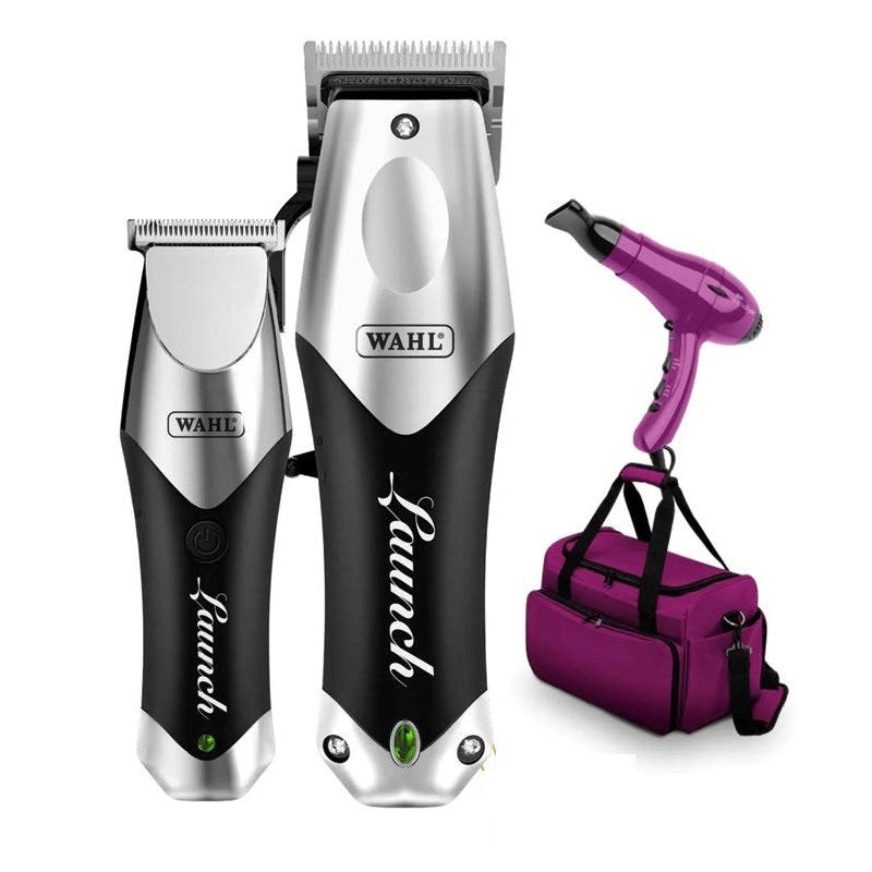 Wahl Professional Launch Stylist Pack ( Launch Cordless Clipper, Launch Cordless Trimmer, Supadryer and Tool Bag)