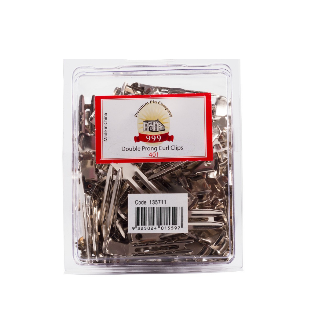 PREMIUM PIN COMPANY 999 Curl Clip Double Prong - 401 100pc