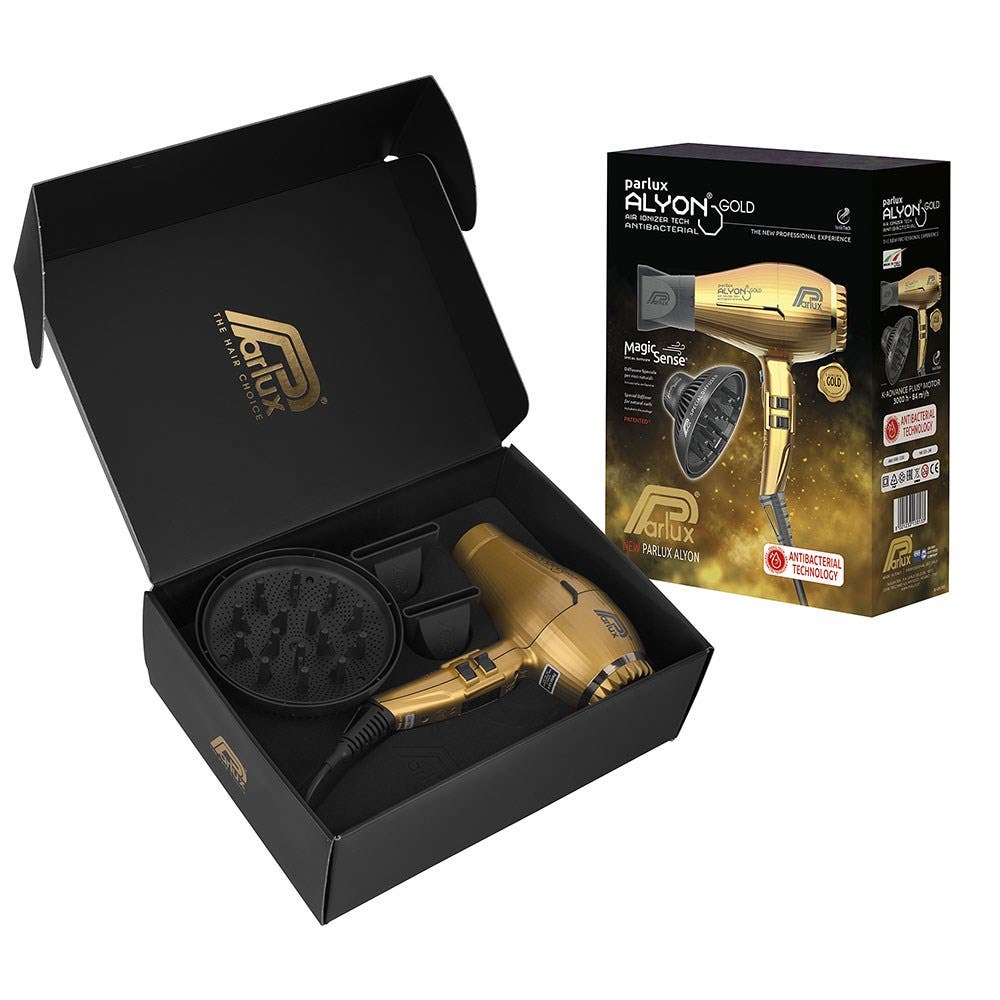 Parlux Alyon Air Ionizer Tech Hair Dryer - Gold comes with Diffuser Pack