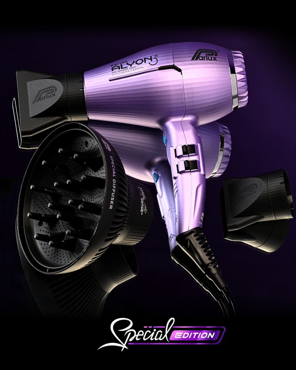 Parlux Alyon Air Ionizer Tech Hair Dryer - Lilac comes with Diffuser Pack