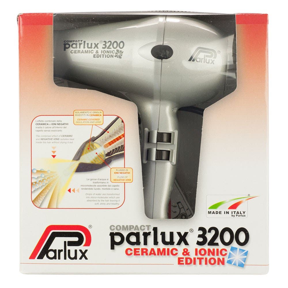 Parlux Compact 3200 Ceramic & IONIC Edition Hair Dryer - Silver