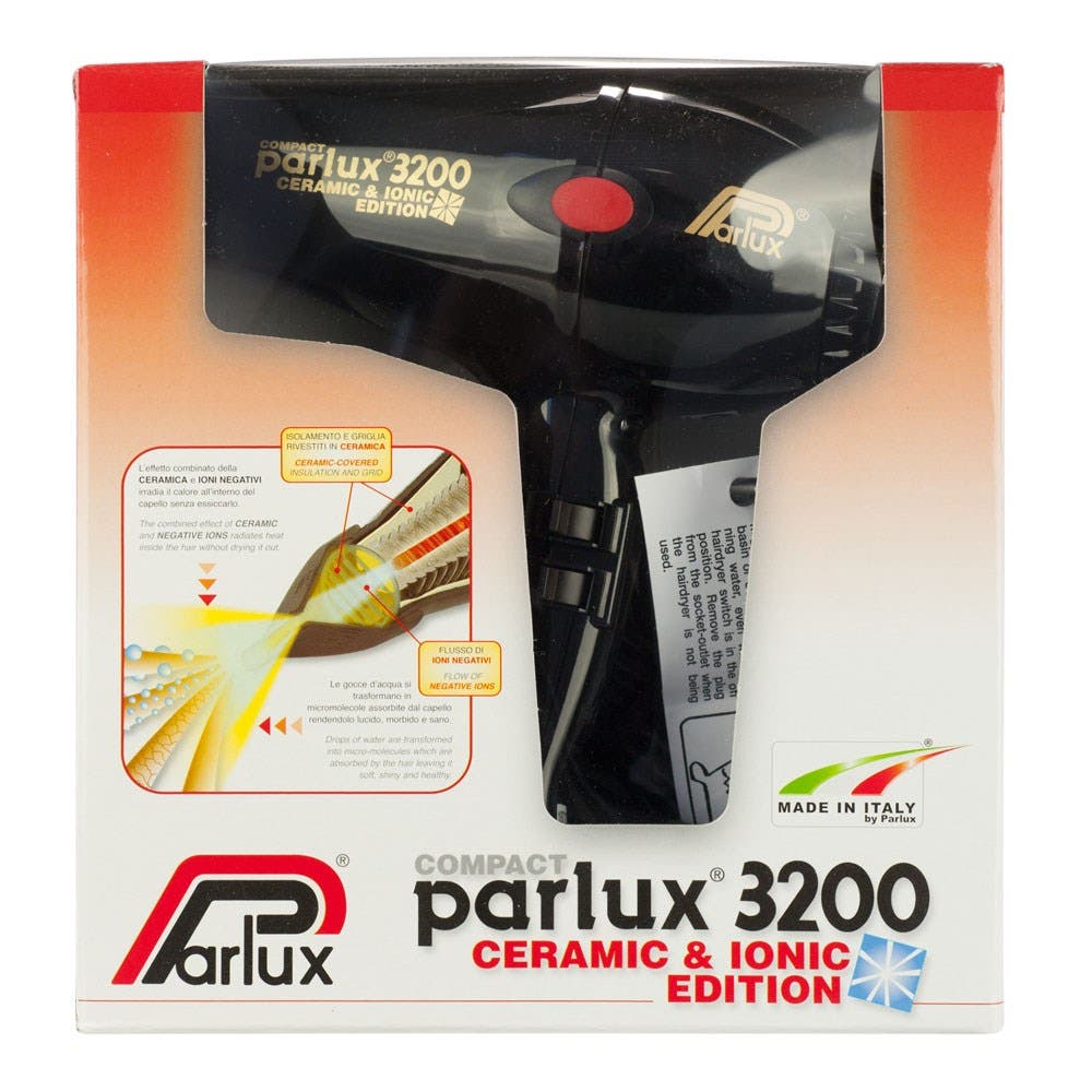 Parlux Compact 3200 Ceramic & IONIC Edition Hair Dryer - Black
