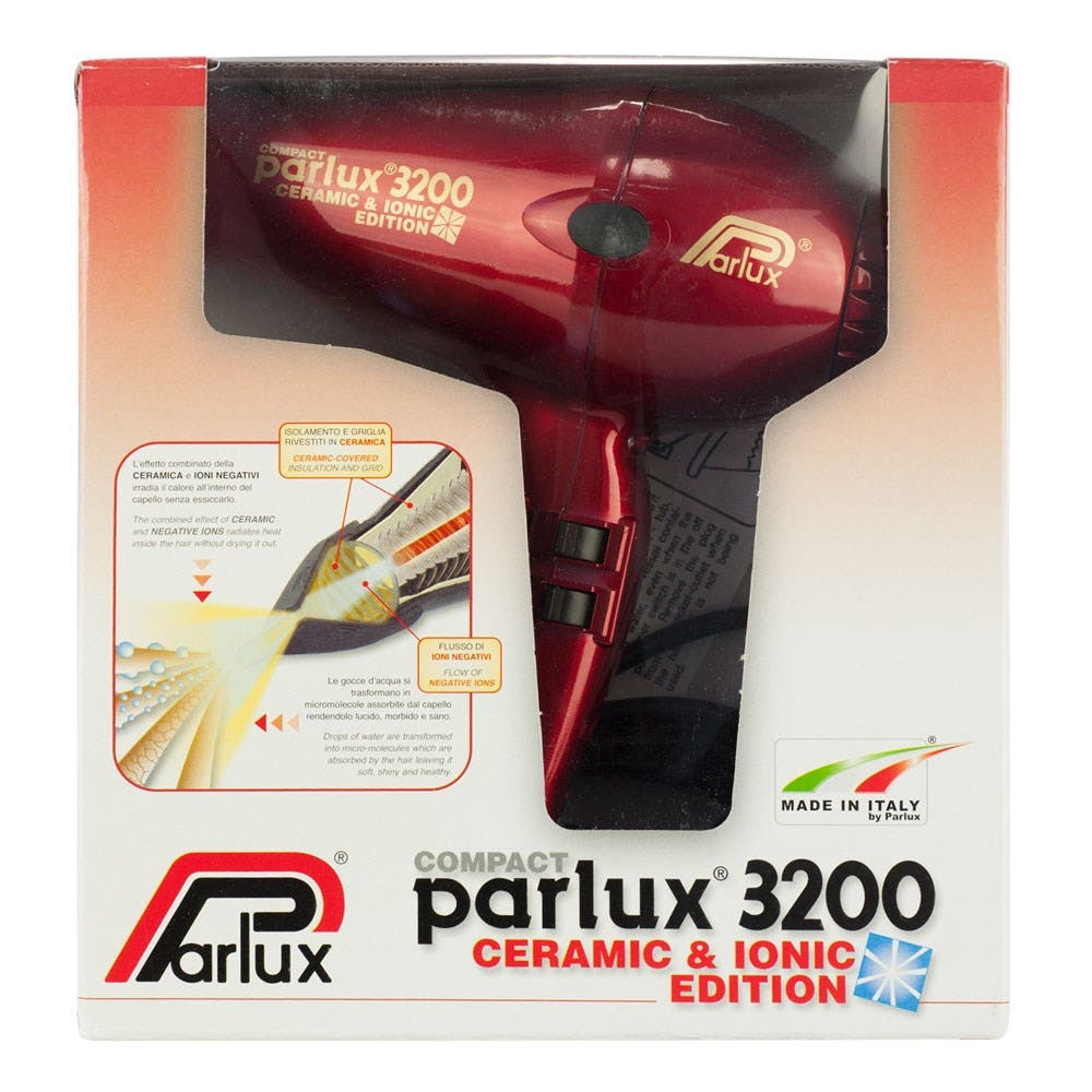 Parlux Compact 3200 Ceramic & IONIC Edition Hair Dryer - Red