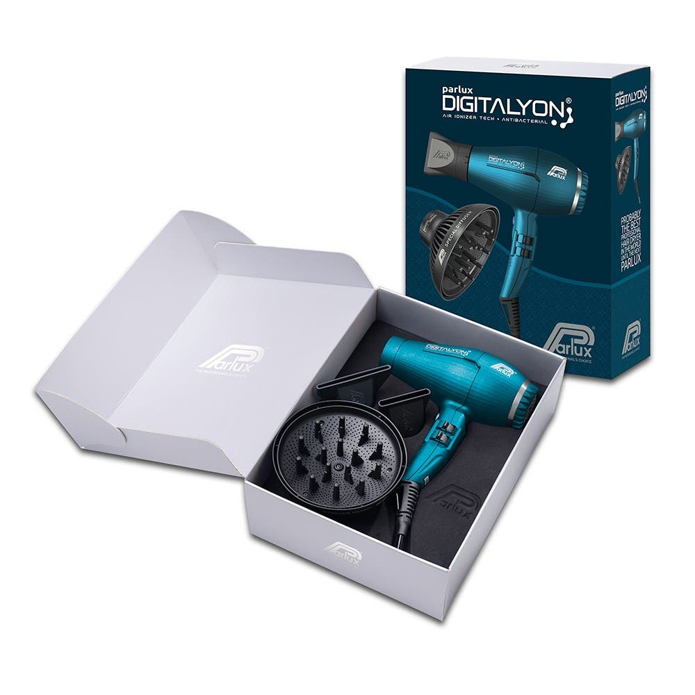 Parlux Ionic Tech DigitAlyon Hair Dryer - Blue with Diffuser Pack