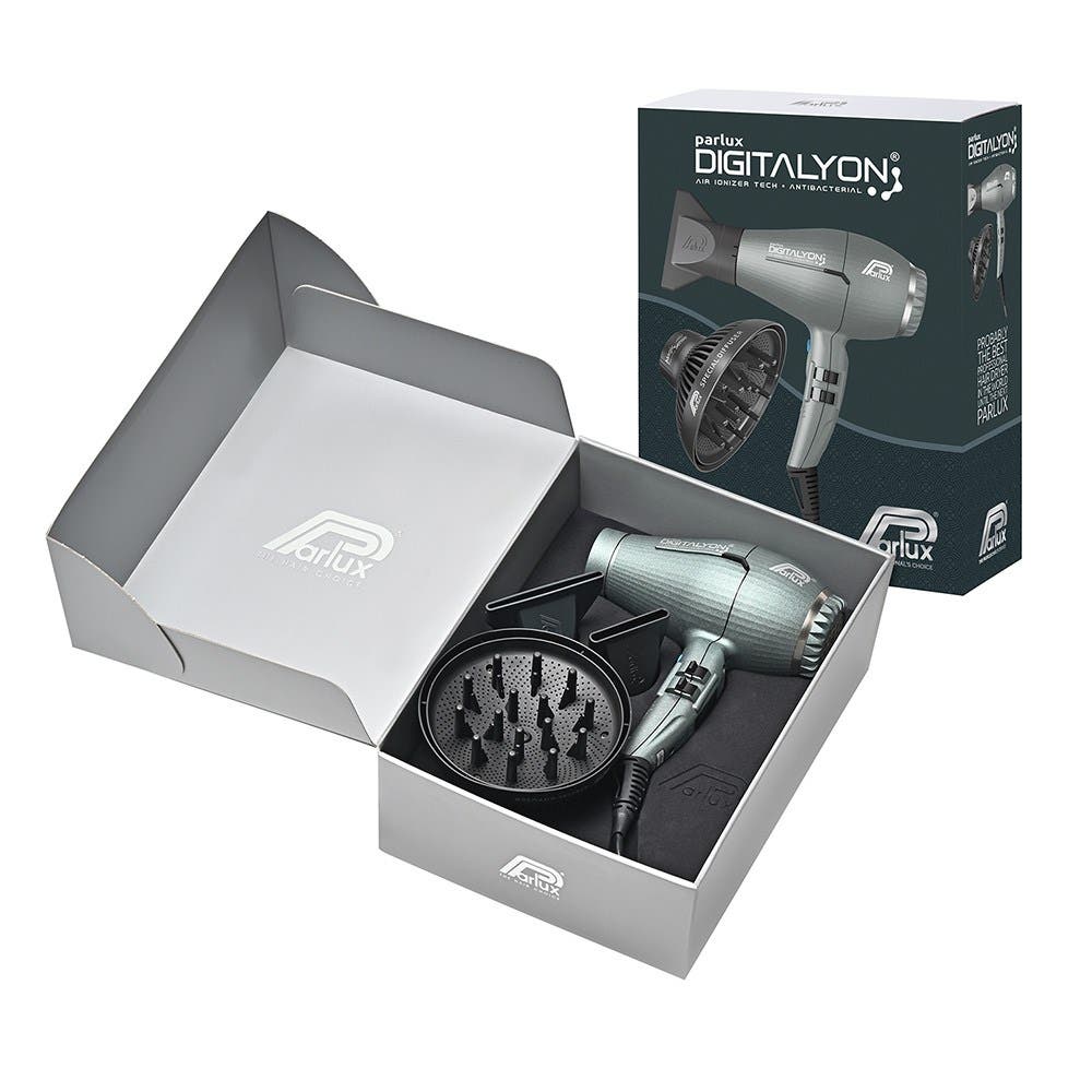 Parlux Ionic Tech DigitAlyon Hair Dryer - Glittery Grey with Diffuser Pack