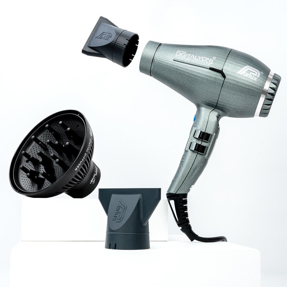 Parlux Ionic Tech DigitAlyon Hair Dryer - Glittery Grey with Diffuser Pack