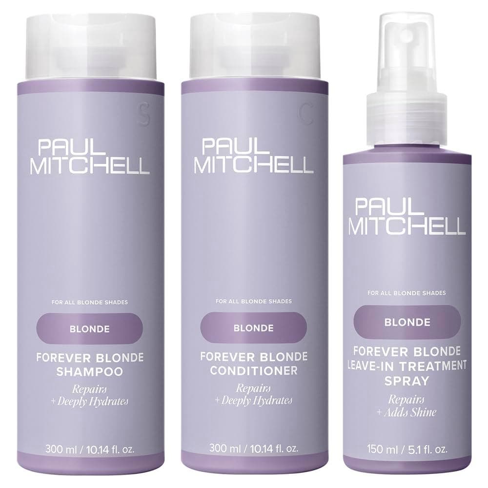 Paul Mitchell BLONDE Forever Blonde Trio Shampoo, Conditioner and Leave-in Treatment