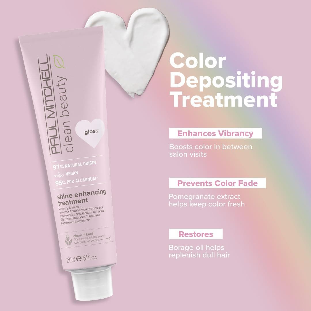 Paul Mitchell Clean Beauty Shiny Blonde Duo Blonde Shampoo 250ml & Shine Enhancing Treatment 150ml