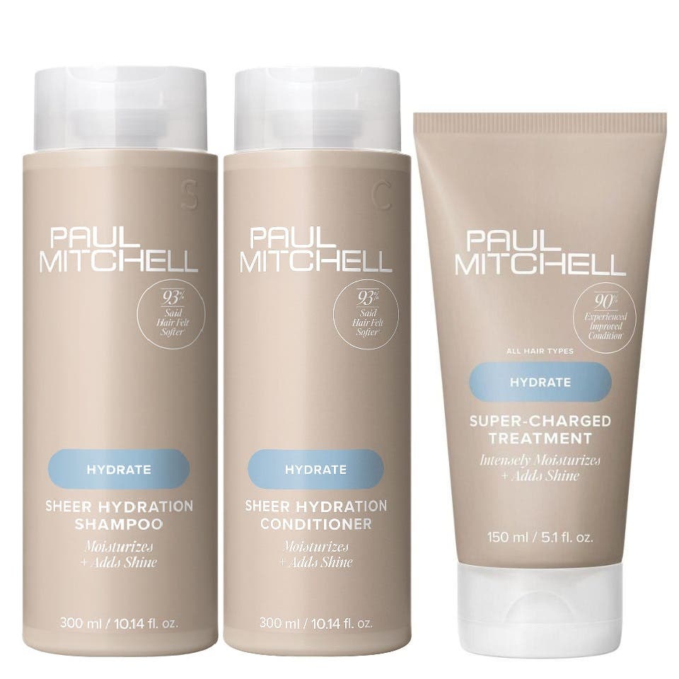 Paul Mitchell HYDRATE Sheer Hydration Trio Shampoo, Conditioner and Super-Charged Treatment