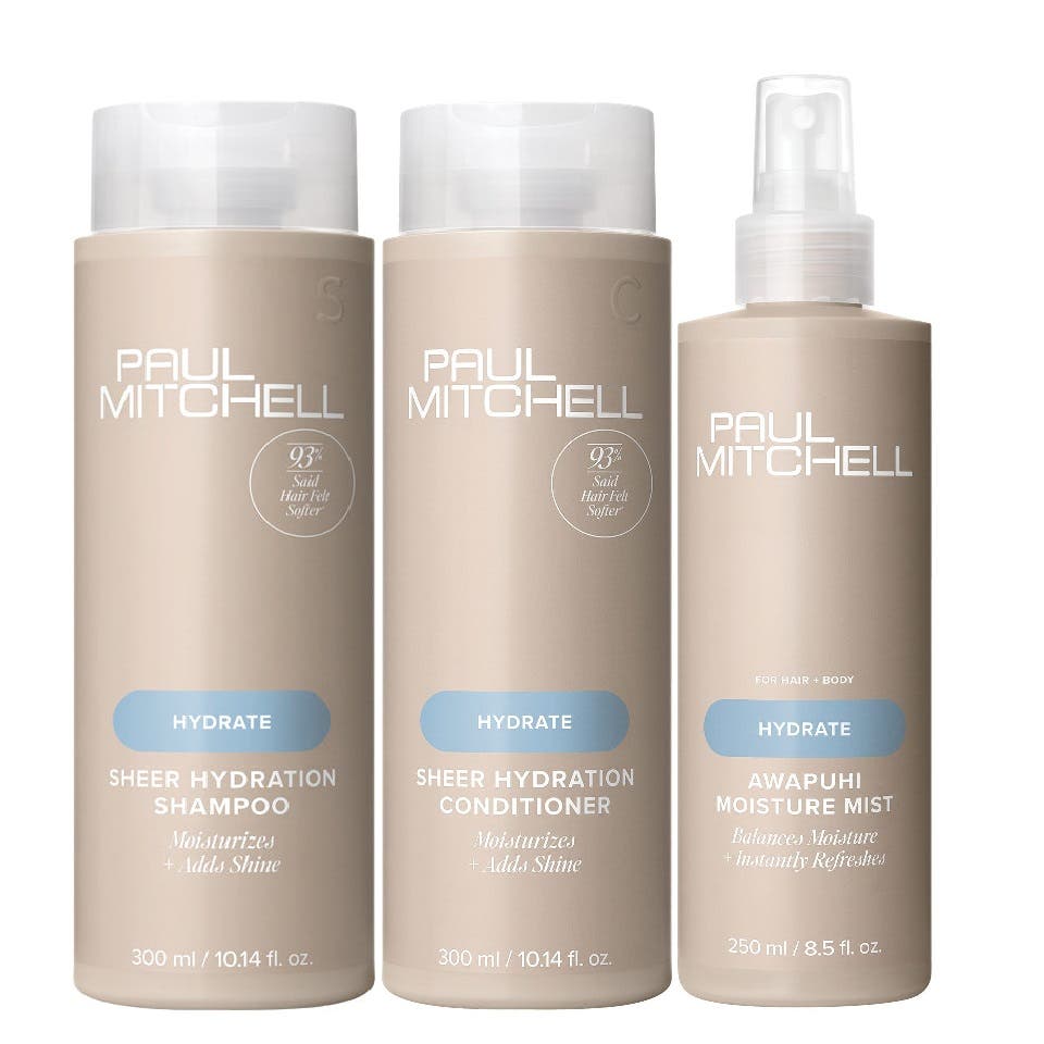 Paul Mitchell HYDRATE Sheer Hydration Trio Shampoo, Conditioner and Awapuhi Moisture Mist