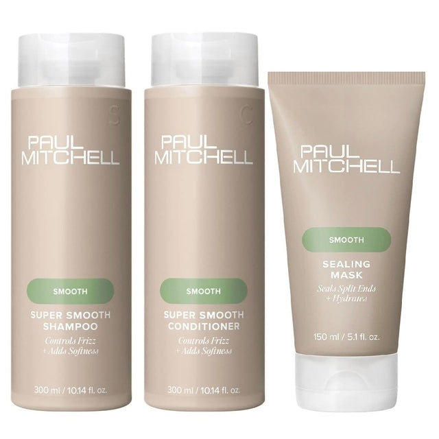 Paul Mitchell SMOOTH Super Smooth Trio Shampoo, Conditioner and Sealing Mask