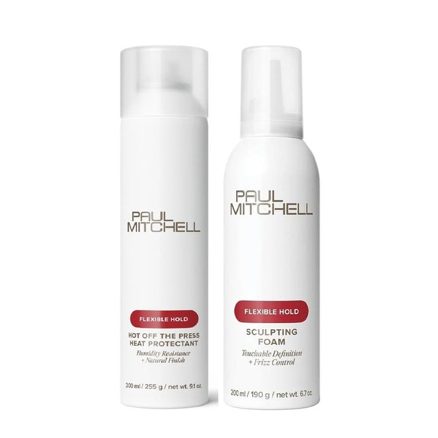 Paul Mitchell STYLE DUO Hot Off The Press Heat Protectant + Flexible Hold Sculpting Foam