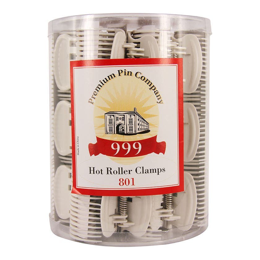Premium Pin Company 999 24 x Hot Roller Clamps - 801 White