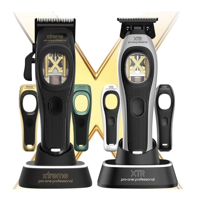 Pro-One Professional Xtreme Clipper & XTR Trimmer Combo Cordless Hair Clipper Set Barber Grade