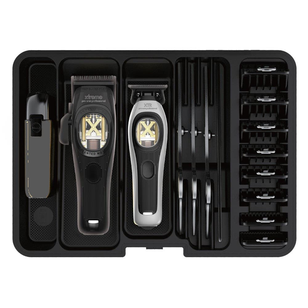 Pro-one Professional Xtreme XTR Bundle Xtreme Clipper, XTR Trimmer, Single Foil Shaver and UV Tool Steriliser