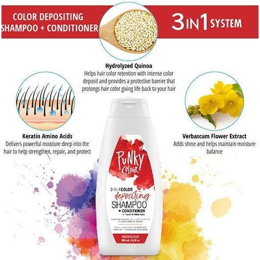 Punky Colour 3-in-1 Color Depositing Shampoo + Conditioner - Redilicious