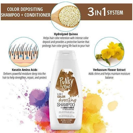 Punky Colour 3-in-1 Color Depositing Shampoo + Conditioner - Mochanificent