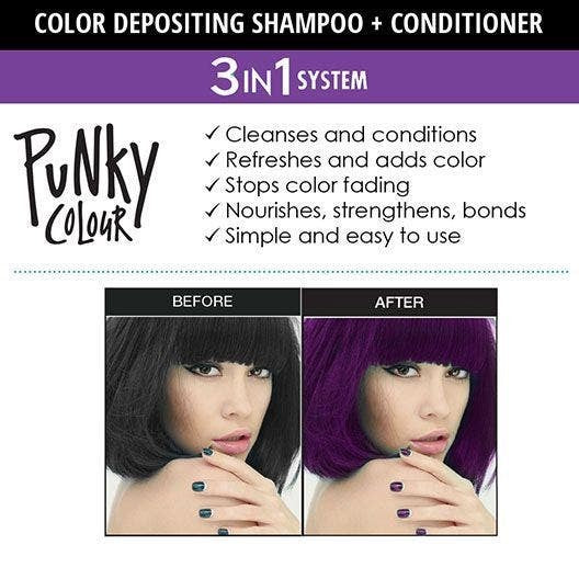 Punky Colour 3-in-1 Color Depositing Shampoo + Conditioner - Purpledacious