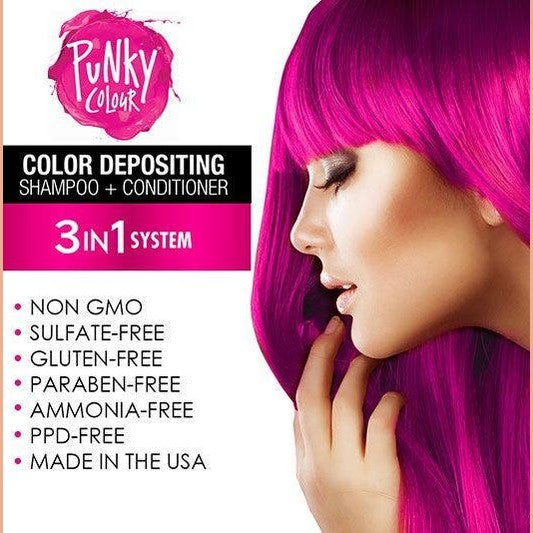 Punky Colour 3-in-1 Color Depositing Shampoo + Conditioner - Pinktabulous