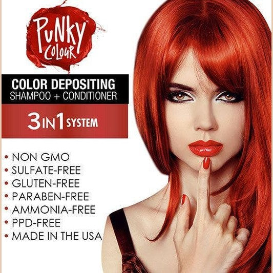 Punky Colour 3-in-1 Color Depositing Shampoo + Conditioner - Redilicious